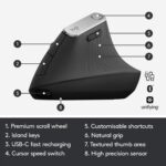 Logitech MX Vertical Wireless Mouse – Ergonomic Design Reduces Muscle Strain - Image 3