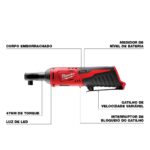 Milwaukee 2457-20 M12 Cordless 3/8" Sub-Compact 35 ft-Lbs 250 RPM Ratchet - Image 3